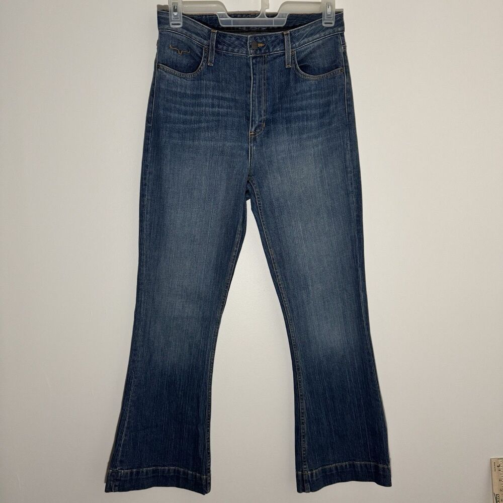 Kimes Ranch Jennifer Bootcut Flare Jeans Womens 10x32 Blue Denim Made in USA